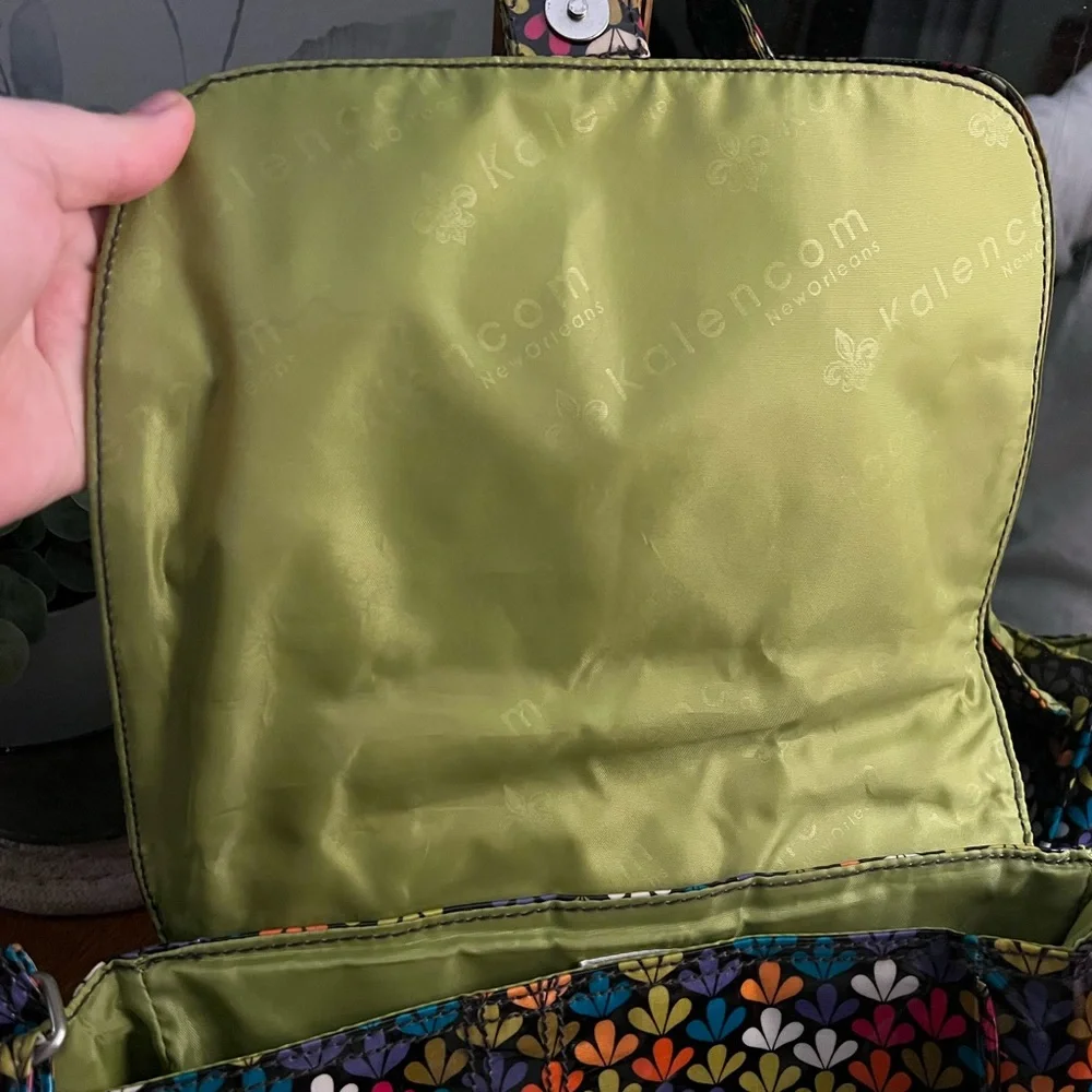 KALENCOM Classic Midi Buckle Diaper Bag‎ Clover Pattern Rainbow Colors Laminated